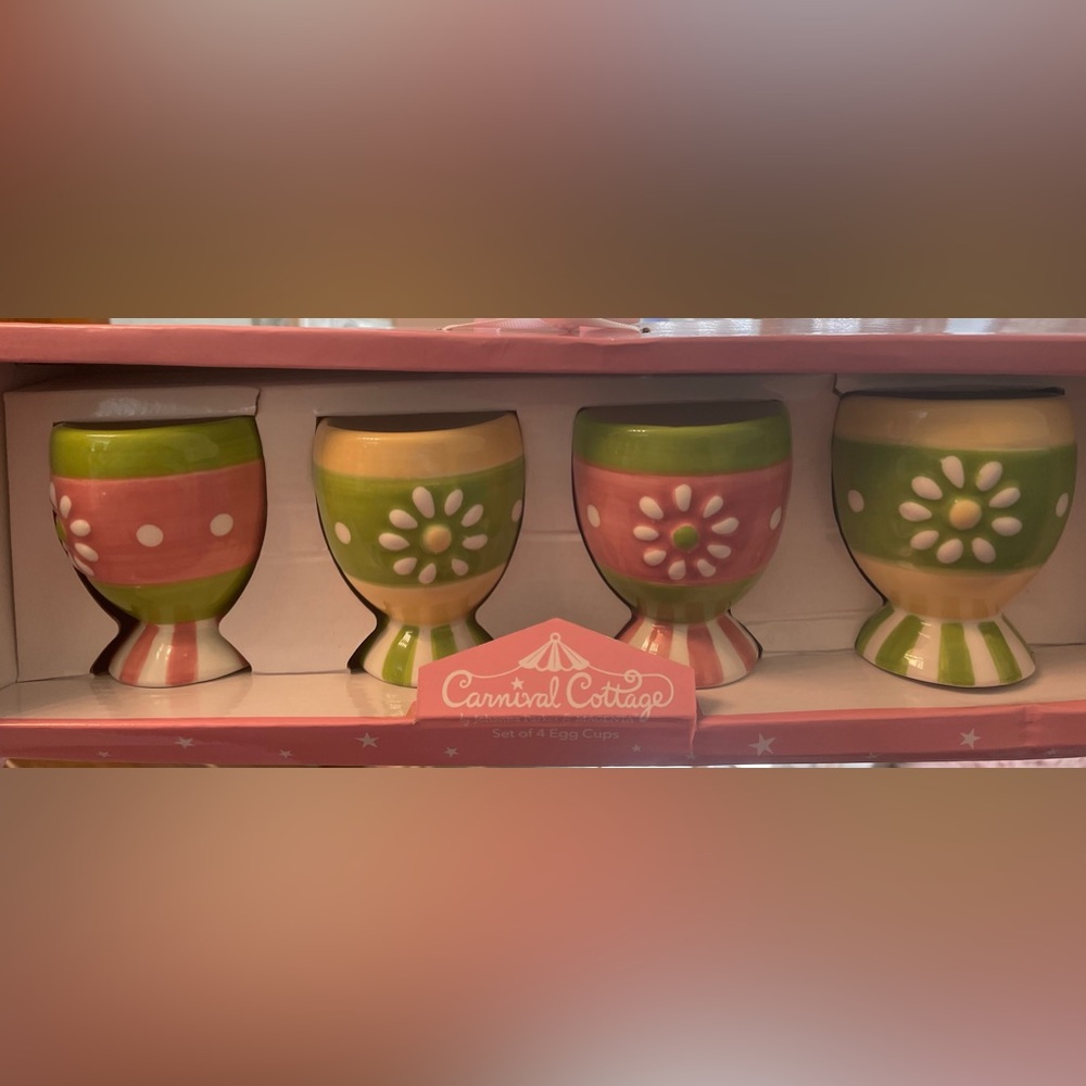 🐣🐣🐣BOGOHO 🐣🐣🐣Johanna Parker Carnival Cottage Egg Cups - Picture 2 of 7